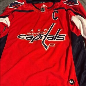 Adidas Red and Blue Washington Capitals Jersey